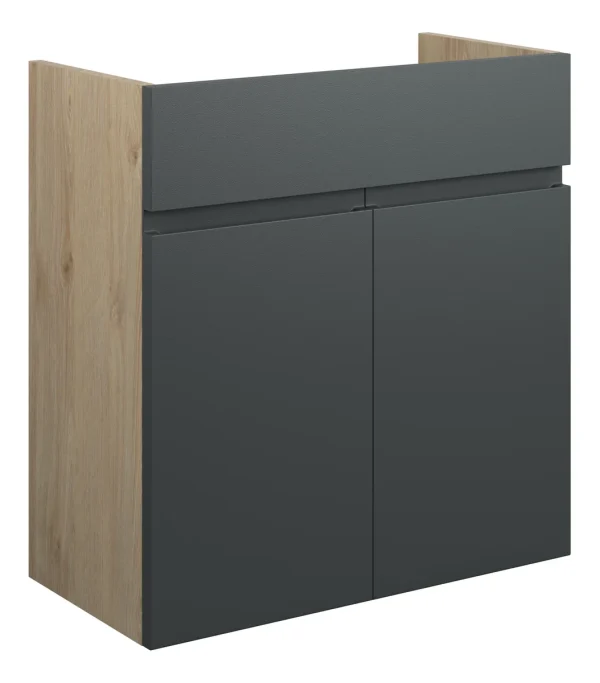 Novello Eonira 600mm Standard Basin Unit - Matt Graphite Grey (Oak Cab)