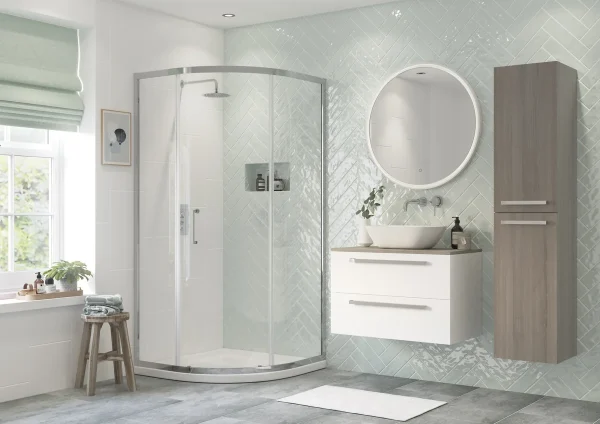 Poseidon Eryxa 800mm 1 Door Quadrant - Chrome