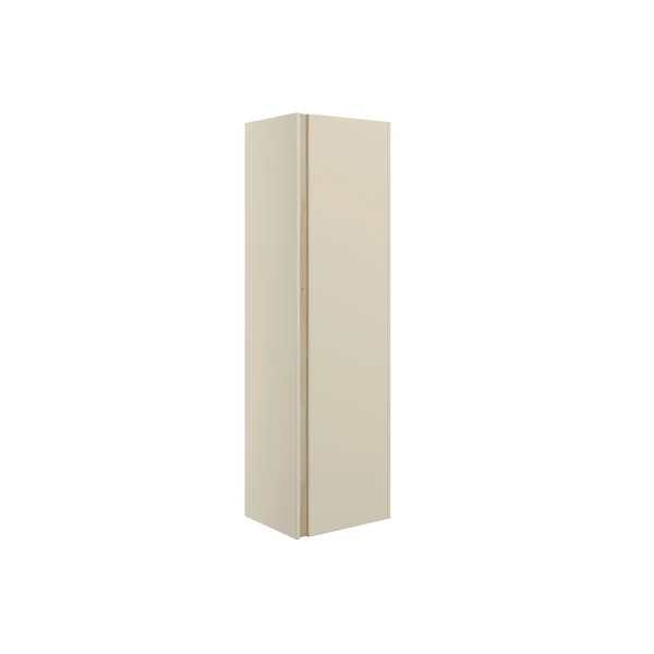 Novello Flarix 350mm Wall Hung 1 Door Tall Unit - Matt Cotton & Oak Effect