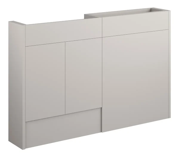 Novello Halvra 1236mm Slim Basin & Wc Unit Pack - Matt Dove Grey (Grey Cab)