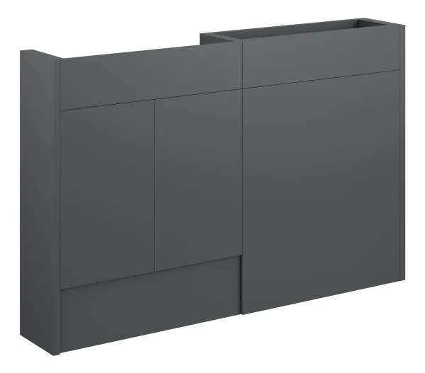 Novello Halvra 1236mm Slim Basin & Wc Unit Pack - Matt Graphite Grey (Oak Cab)