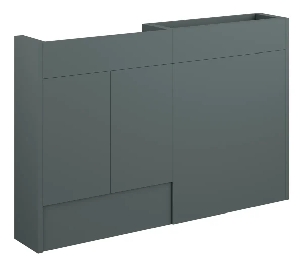 Novello Halvra 1236mm Slim Basin & Wc Unit Pack - Matt Green (Grey Cab)
