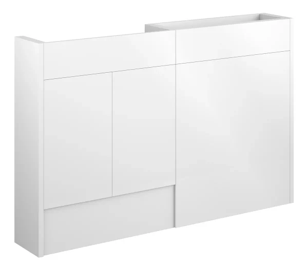 Novello Halvra 1236mm Slim Basin & Wc Unit Pack - White Gloss (Grey Cab)