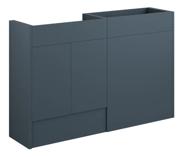 Novello Halvra 1236mm Standard Basin & Wc Unit Pack - Matt Arley Blue (Grey Cab)