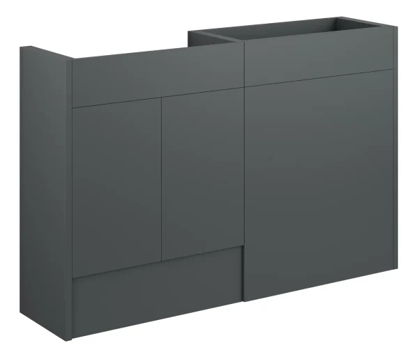 Novello Halvra 1236mm Standard Basin & Wc Unit Pack - Matt Graphite Grey (Oak Cab)