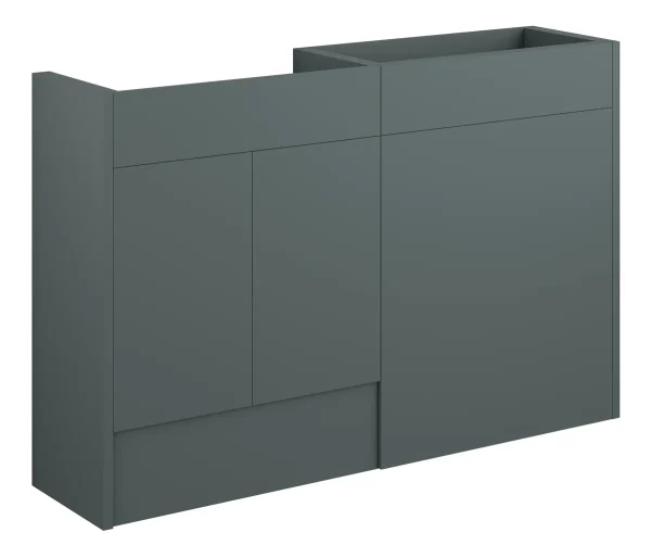 Novello Halvra 1236mm Standard Basin & Wc Unit Pack - Matt Green (Grey Cab)