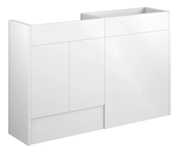 Novello Halvra 1236mm Standard Basin & Wc Unit Pack - White Gloss (Grey Cab)