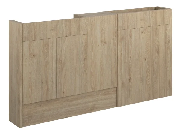Novello Halvra 1536mm Slim Basin, Wc & 1 Door Unit Pack - Havana Oak (Grey Cab)
