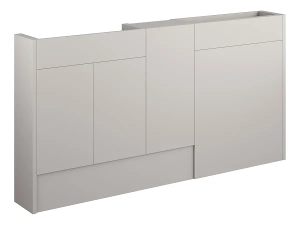 Novello Halvra 1536mm Slim Basin, Wc & 1 Door Unit Pack - Matt Dove Grey (Oak Cab)