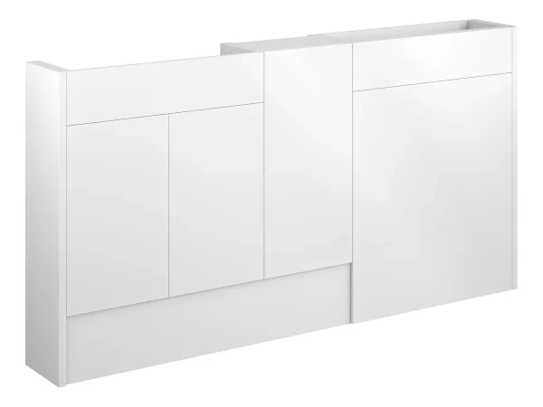 Novello Halvra 1536mm Slim Basin, Wc & 1 Door Unit Pack - White Gloss (Grey Cab)