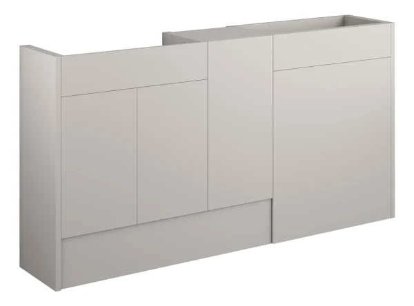 Novello Halvra 1536mm Standard Basin, Wc & 1 Door Unit Pack - Matt Dove Grey (Grey Cab)