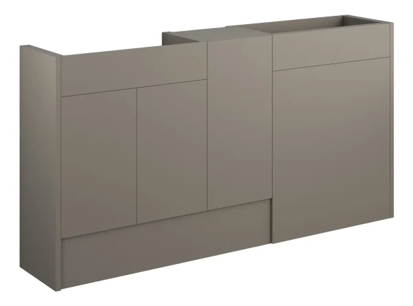 Novello Halvra 1536mm Standard Basin, Wc & 1 Door Unit Pack - Matt Stone (Grey Cab)