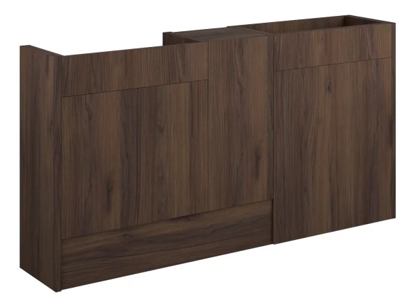 Novello Halvra 1536mm Standard Basin, Wc & 1 Door Unit Pack - Warm Walnut (Grey Cab)
