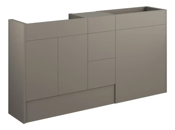 Novello Halvra 1536mm Standard Basin, Wc & 3 Drawer Unit Pack - Matt Stone (Grey Cab)