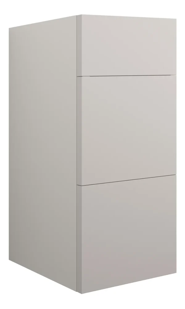 Novello Halvra 300mm Standard 3 Drawer Unit - Matt Dove Grey (Grey Cab)