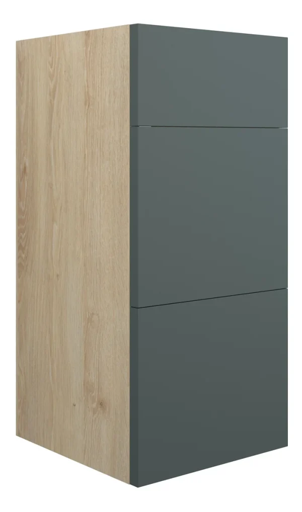 Novello Halvra 300mm Standard 3 Drawer Unit - Matt Green (Oak Cab)