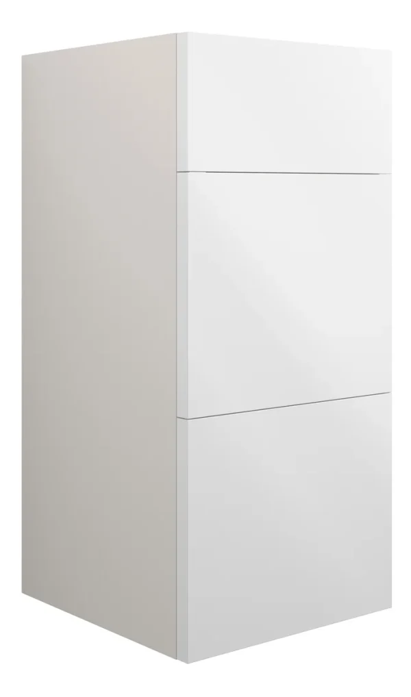 Novello Halvra 300mm Standard 3 Drawer Unit - White Gloss (Grey Cab)