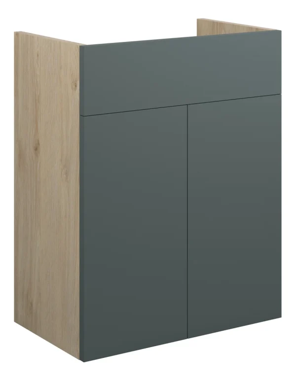 Novello Halvra 500mm Standard Basin Unit - Matt Green (Oak Cab)