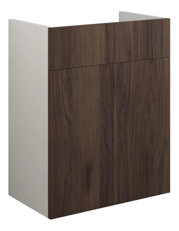 Novello Halvra 500mm Standard Basin Unit - Warm Walnut (Grey Cab)