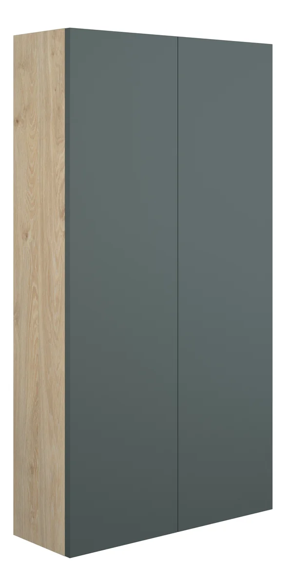 Novello Halvra 600mm Slim 2 Door Storage Unit - Matt Green (Oak Cab)