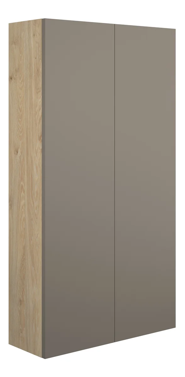 Novello Halvra 600mm Slim 2 Door Storage Unit - Matt Stone (Oak Cab)