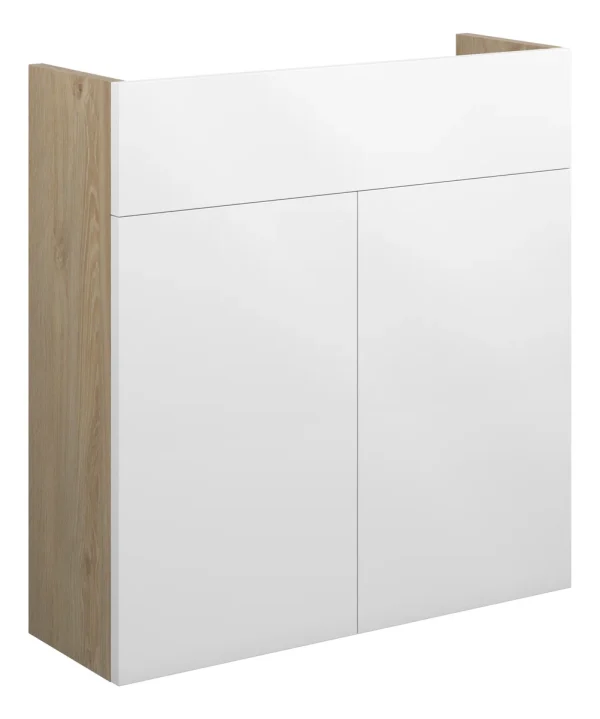 Novello Halvra 600mm Slim Basin Unit - White Gloss (Oak Cab)