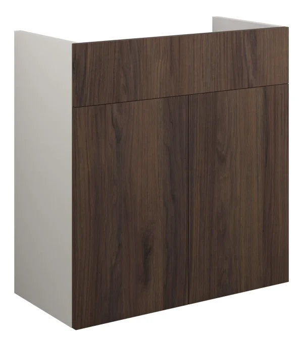 Novello Halvra 600mm Standard Basin Unit - Warm Walnut (Grey Cab)