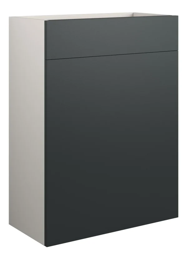 Novello Halvra 600mm Standard Wc Unit - Matt Graphite Grey (Grey Cab)