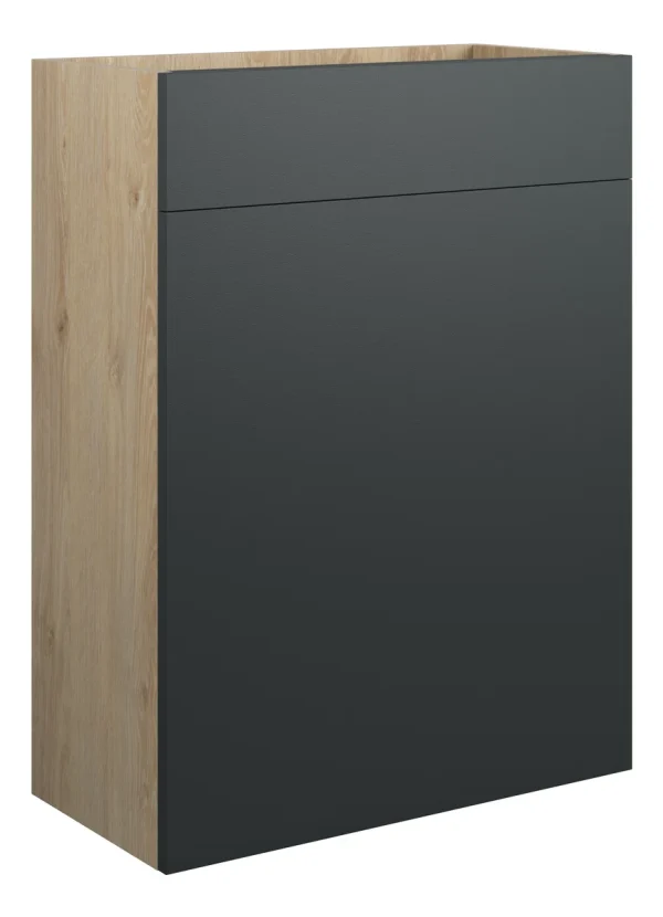 Novello Halvra 600mm Standard Wc Unit - Matt Graphite Grey (Oak Cab)