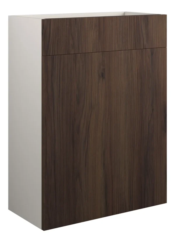 Novello Halvra 600mm Standard Wc Unit - Warm Walnut (Grey Cab)