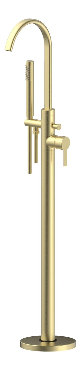 Novello Invara Floor Standing Bath/Shower Mixer - Brushed Brass