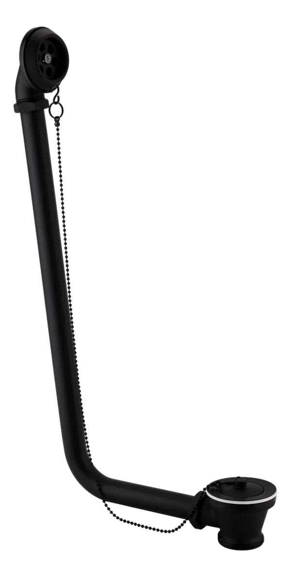 Novello Exposed Bath Plug & Chain Waste - Matt Black