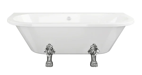 Novello Kalvix Freestanding Back To Wall 1700 x 800 x 600mm 2TH Bath W/Feet - White