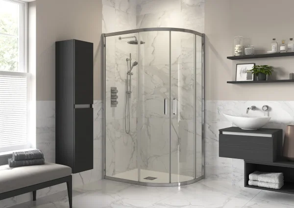 Poseidon Kavora 1000 x 800mm 2 Door Offset Quadrant - Chrome
