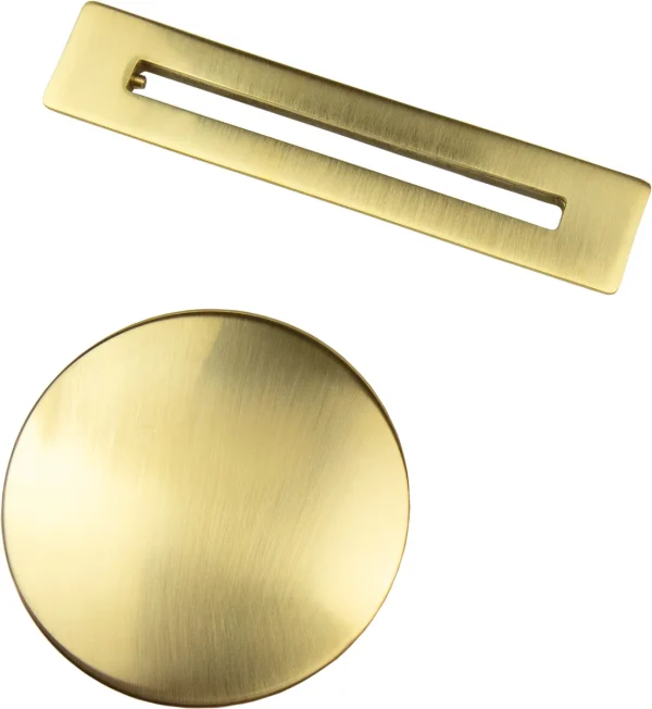 Novello Floor Standing Bath Overflow & Waste Cover - Brushed Brass