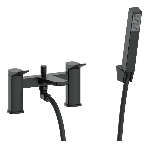 Novello Kelvex Bath/Shower Mixer & Bracket - Matt Black