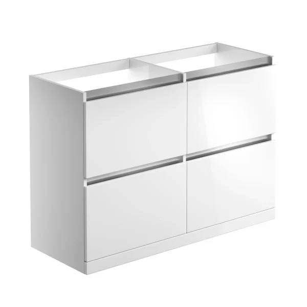 Novello Lexira 1200mm Floor Standing Basin Unit Run (No Top) - White Gloss