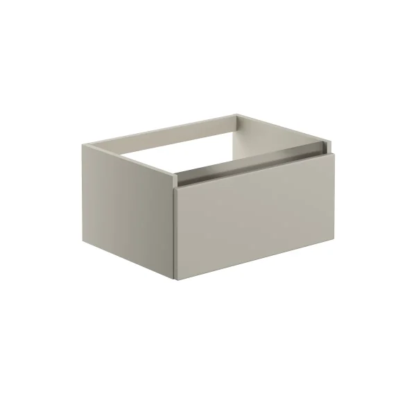Novello Lexira 600mm 1 Drawer Wall Hung Basin Unit (No Top) - Matt Latte