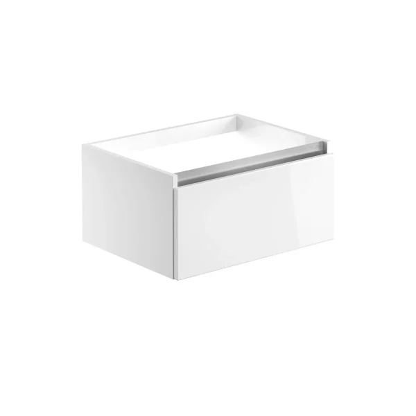 Novello Lexira 600mm 1 Drawer Wall Hung Basin Unit (No Top) - White Gloss