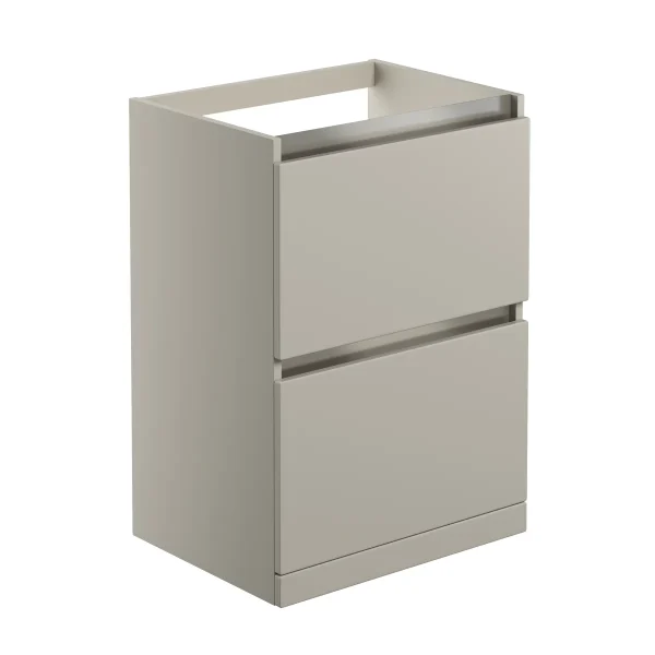 Novello Lexira 600mm 2 Drawer Floor Standing Basin Unit (No Top) - Matt Latte
