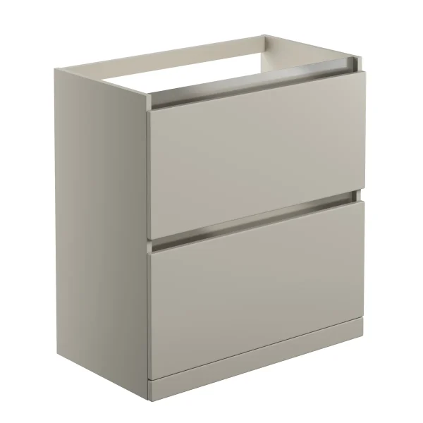 Novello Lexira 800mm 2 Drawer Floor Standing Basin Unit (No Top) - Matt Latte