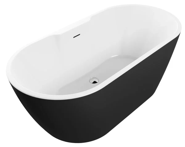 Novello Narex Freestanding 1655 x 745 x 580mm 0TH Bath - Matt Black