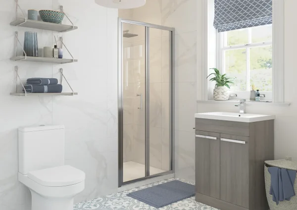 Poseidon Nolixa 700mm Bi-Fold Door - Chrome