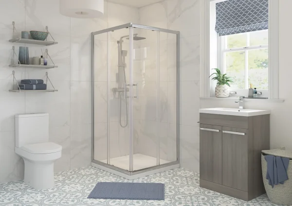 Poseidon Nolixa 900mm Corner Entry Door - Chrome