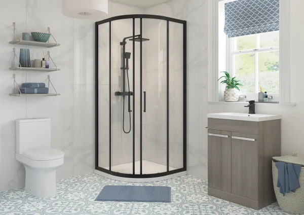 Poseidon Nolixa 800mm 2 Door Quadrant - Black