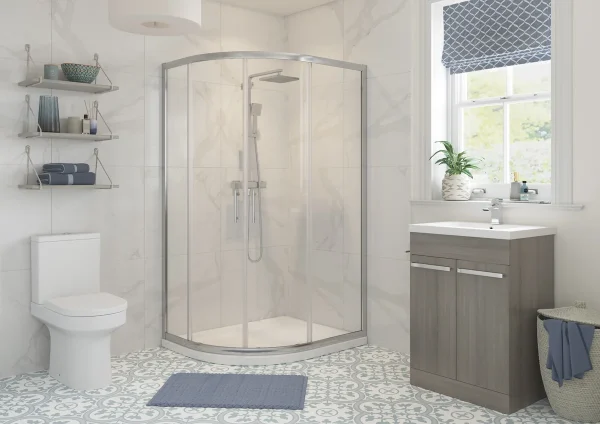 Poseidon Nolixa 1200 x 800mm 2 Door Offset Quadrant - Chrome