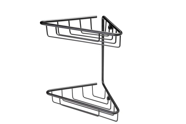 Novello Quelix 2-Tier Corner Shower Caddy - Black