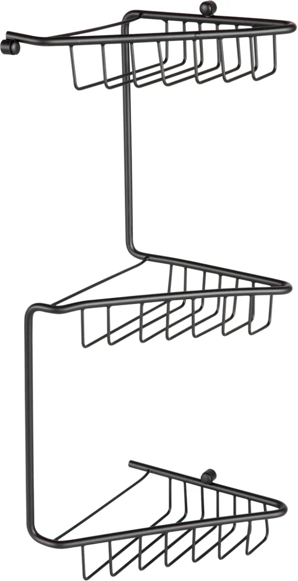 Novello Quelix 3-Tier Corner Shower Caddy - Black