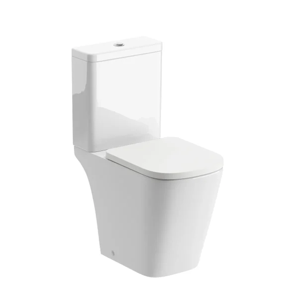 Novello Revora Rimless Close Coupled Open Back Comfort Height Wc & Soft Close Seat