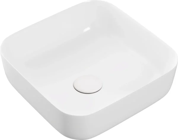 Novello Selvra 400mm Ceramic Square Washbowl & Waste - Matt White